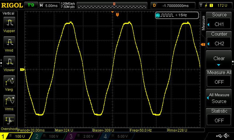 scope, osciloscope mains voltage