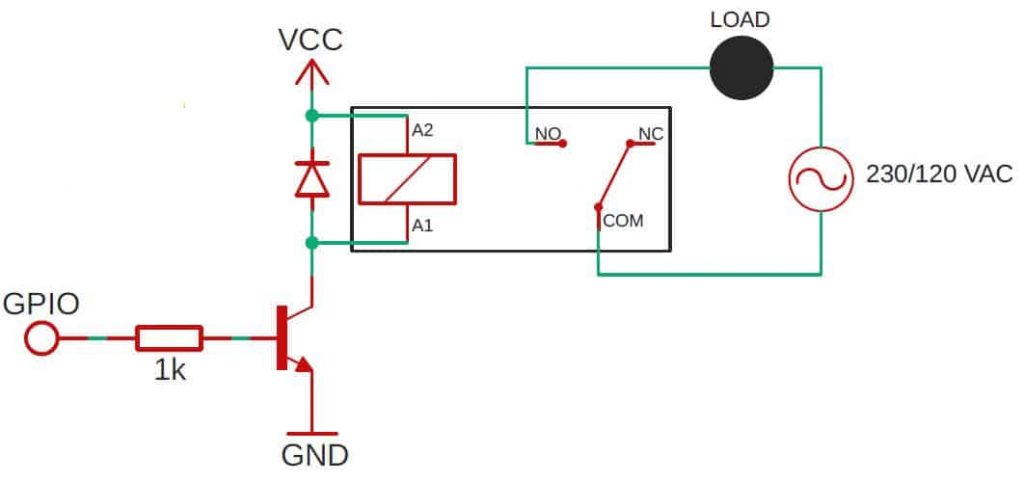 schematic controling relay