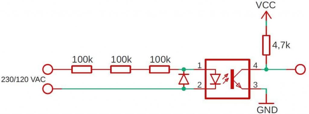 schematic detecting mains voltage